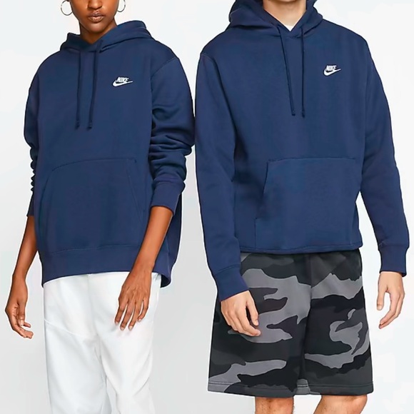 LAST CHANCE ❤️ Men’s Women’s Nike Fleece Pullover Hoodie Midnight Navy/Midnight - Picture 4 of 10